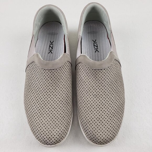 Kizik Vienna Hands Free Sneaker Womens 9 Beige Leather Casual Slip On Shoe - Picture 3 of 12